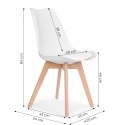 Zestaw 4 krzeseł krzesło do salonu jadalni z poduszką białe ModernHome