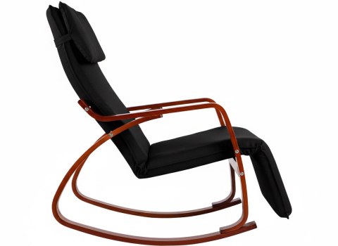 Fotel bujany regulowany podnóżek drewniane ramiona ModernHome