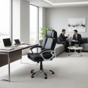 Fotel biurowy obrotowy podwójna tapicerka regulacja wysokości czarny ModernHome