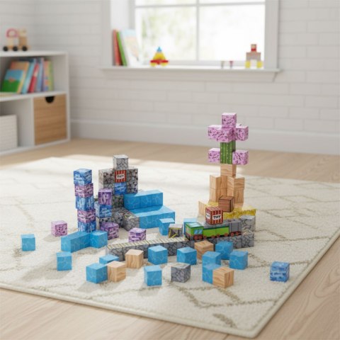 Klocki magnetyczne konstrukcyjne dla dzieci zestaw 112 elementów