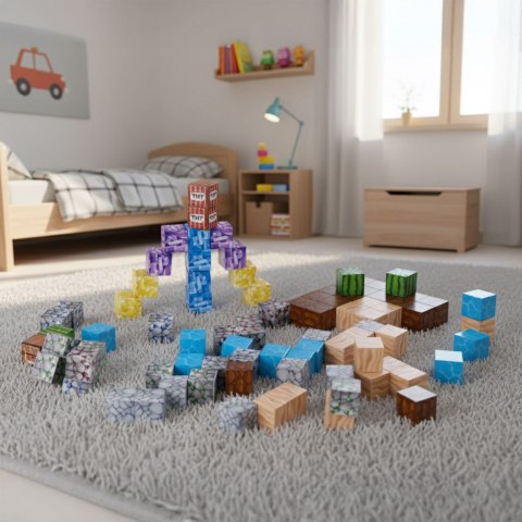 Klocki magnetyczne konstrukcyjne dla dzieci zestaw 88 elementów