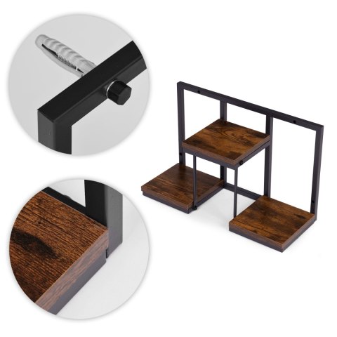 Kwietnik ścienny półka wisząca na kwiaty ozdoby 3 poziomy loft ModernHome