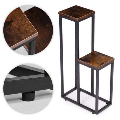 Kwietnik stojący stojak na kwiaty ozdoby 2 półki loft ModernHome