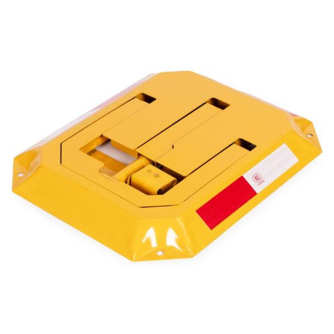 Blokada parkingowa składana zapora 30 cm na klucz z odblaskowymi pasami