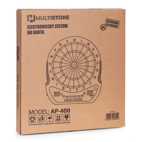 Elektroniczna tarcza do darta gry w rzutki lotki tablica LCD 48 cm 27 gier zestaw 12 rzutek