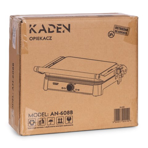 Grill elektryczny kontaktowy ryflowany opiekacz do panini kanapek 2000W KADEN