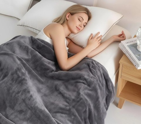 Koc elektryczny dwustronny 120x160 cm mata grzewcza regulacja temperatury pilot