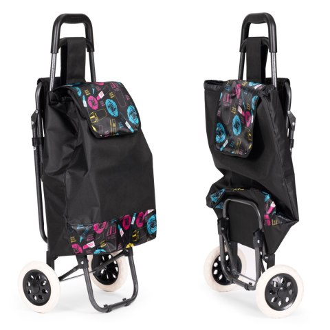 Wózek na zakupy torba 30 litrów ze składanym siedzeniem duże koła ModernHome