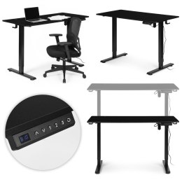 Biurko elektryczne regulowane 120x60 cm regulacja wysokości 72-117 cm czarne ModernHome