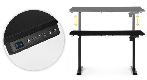 Biurko elektryczne regulowane 140x70 cm regulacja wysokości 76-121 cm ModernHome
