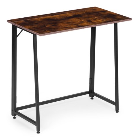 Biurko komputerowe składane 80x45 cm stolik pod laptopa loft postarzany orzech ModernHome
