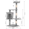 Drapak dla kota legowisko słupek wieża do drapania domek 110 cm szary Petsi