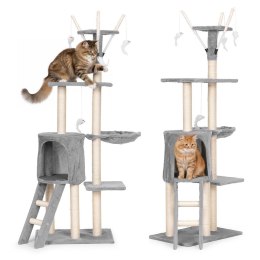 Drapak dla kota legowisko słupek wieża do drapania domek 134 cm szary Petsi