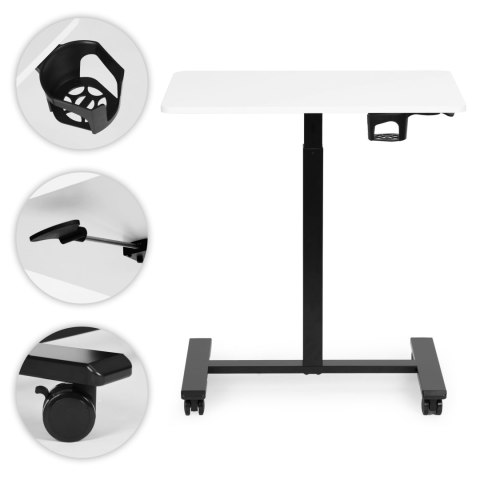 Mobilne biurko regulowane 70x48 cm stolik pod laptopa regulacja wysokości 71,5-112 cm ModernHome