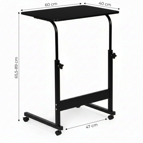 Mobilny stolik pod laptopa biurko dostawiane do fotela czarny ModernHome