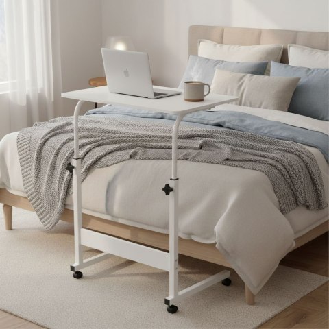 Mobilny stolik pod laptopa biurko dostawiane do fotela kanapy biały ModernHome