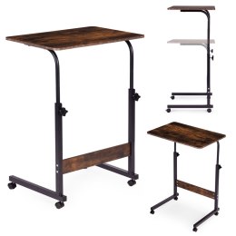 Mobilny stolik pod laptopa biurko dostawiane do fotela postarzany orzech ModernHome