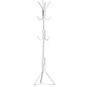 Wieszak stojący 11 haczyków na ubrania metal biały ModernHome