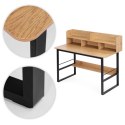 Biurko komputerowe 120x60 cm nadstawka 5 półek jasny dąb loftowe ModernHome