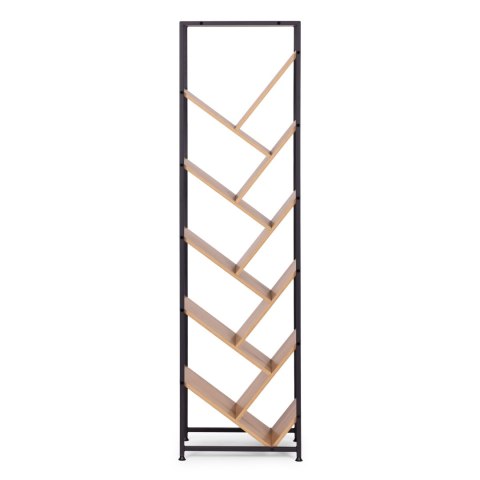 Regał na książki geometryczny drzewko 10 półek jasny dąb loftowy ModernHome