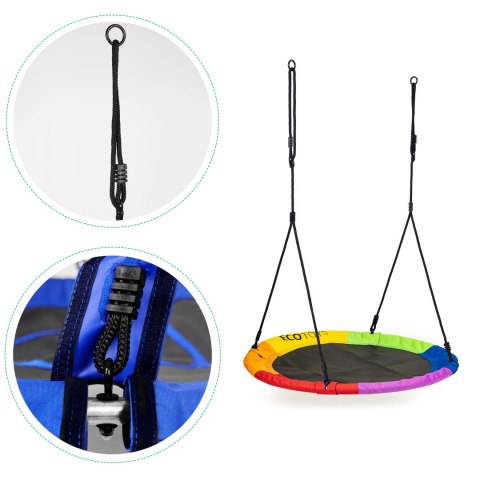 Huśtawka ogrodowa bocianie gniazdo 100 cm kolorowa ECOTOYS