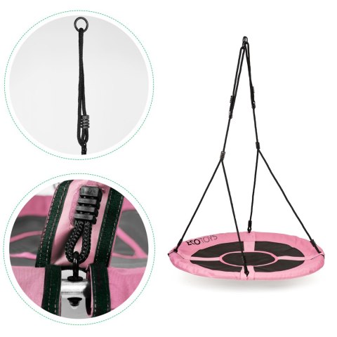 Huśtawka ogrodowa bocianie gniazdo 100 cm różowa ECOTOYS