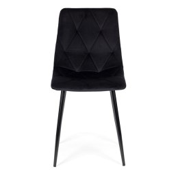 Komplet 4 krzeseł krzesło pikowane welurowe do jadalni i salonu czarne ModernHome