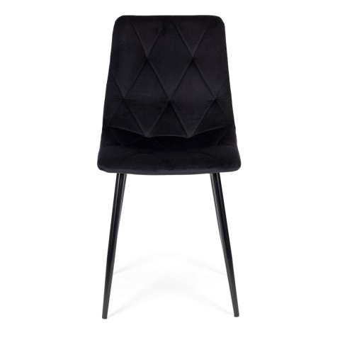 Komplet 4 krzeseł krzesło pikowane welurowe do jadalni i salonu czarne ModernHome