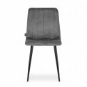 Krzesło tapicerowane 4 sztuki - ciemny szary aksamit