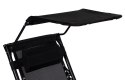 Leżak ogrodowy plażowy regulacja oparcia ruchomy daszek MultiGarden - czarny