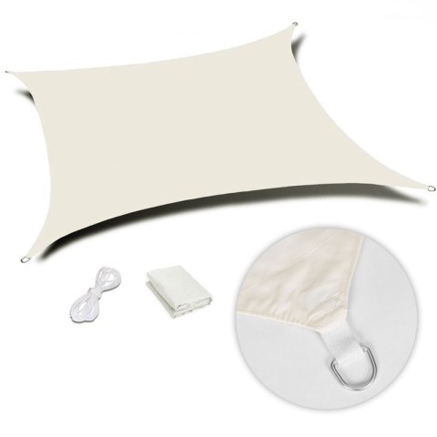 Prostokątny żagiel przeciwsłoneczny 2x3 m daszek wodoodporny beżowy MultiGarden