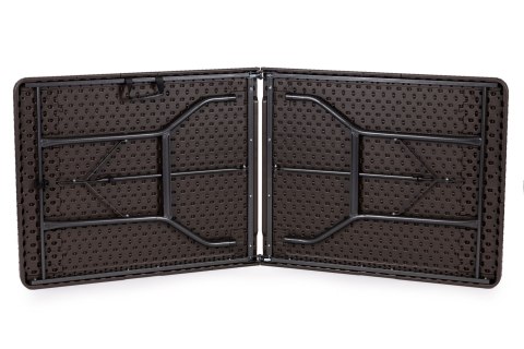 Zestaw cateringowy stół bankietowy 180 cm 2 ławki ratan brąz MultiGarden