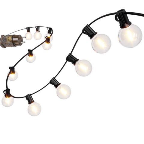 Girlanda ogrodowa świetlna łańcuch 30x LED 20m 9 trybów lampki ogrodowe 9W