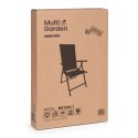 Krzesło ogrodowe składane stalowe z regulacją oparcia czarne MultiGarden