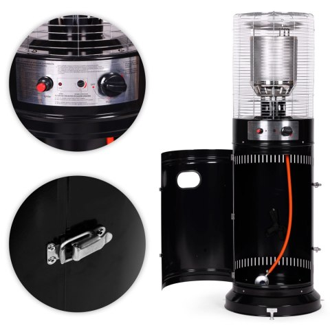 Ogrzewacz gazowy grzejnik 11 kW szklany na ogród patio reduktor wąż pokrowiec MultiGarden