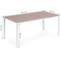 Stół ogrodowy 6-osobowy 156x78 cm polywood meble na taras beżowe białe MultiGarden
