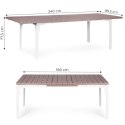 Stół ogrodowy rozkładany 180-240 cm do 12 os. stal HDPE beżowy MultiGarden