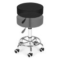 Stołek obrotowy taboret kosmetyczny medyczny fotel regulowany czarny ModernHome