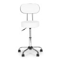 Stołek obrotowy z oparciem taboret kosmetyczny medyczny fotel regulowany biały ModernHome