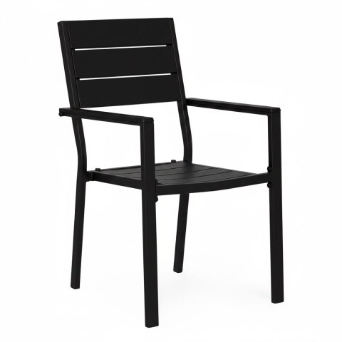 Zestaw 2 krzeseł ogrodowych na taras balkon stal HDPE czarne MultiGarden