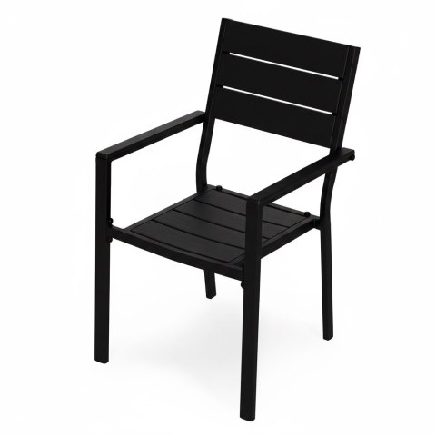 Zestaw 2 krzeseł ogrodowych na taras balkon stal HDPE czarne MultiGarden