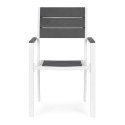 Zestaw 2 krzeseł ogrodowych na taras balkon stal HDPE szare białe MultiGarden