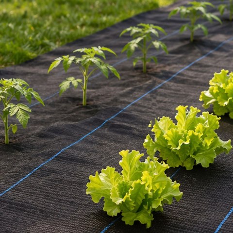 Agrowłóknina czarna agrotkanina UV 150g mata antychwastowa 1,6x20m kołki MulltiGarden