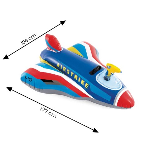 Dmuchany myśliwiec do pływania dla dzieci samolot z działkiem wodnym INTEX 57531-BLUE