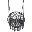 Fotel wiszący boho huśtawka ogrodowa bocianie gniazdo szary MultiGarden