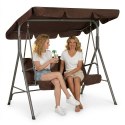 Huśtawka ogrodowa 3-osobowa bujana wolnostojąca stalowa brązowa MultiGarden