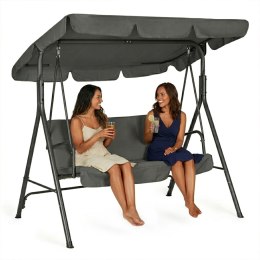 Huśtawka ogrodowa 3-osobowa bujana wolnostojąca stalowa szara MultiGarden