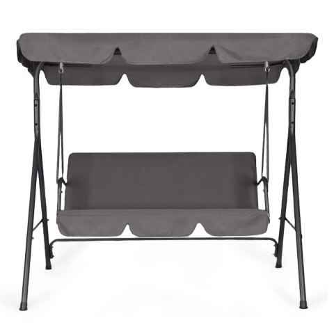 Huśtawka ogrodowa 3-osobowa bujana wolnostojąca stalowa szara MultiGarden