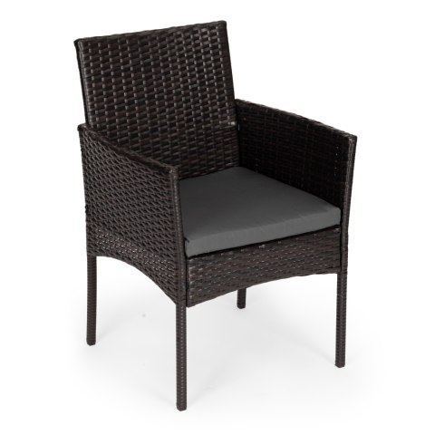 Komplet mebli ogrodowych z technorattanu 2 krzesła stolik ciemny brąz MultiGarden