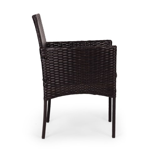 Komplet mebli ogrodowych z technorattanu 2 krzesła stolik ciemny brąz MultiGarden